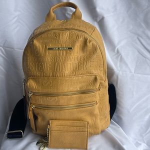 Mochila Steve Madden Original Amarilla Tarjetero Bolsa Guess